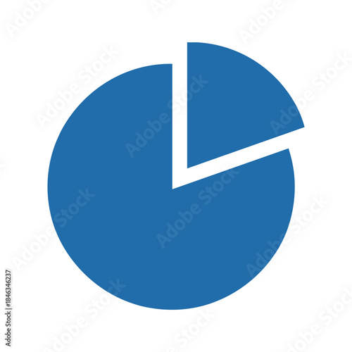 Blue Pie Chart on White Background