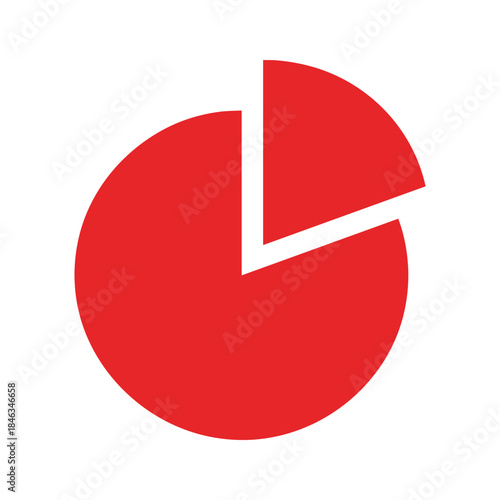 Red pie chart on white background