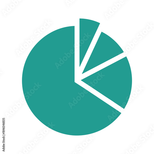 Teal Pie Chart on White Background