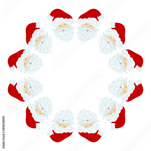 Christmas tree decorations. Round frame. Template for your creativity