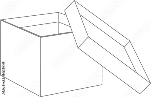 Lid on box isolated on transparent background