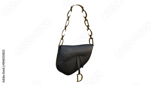 Luxury Leather Handbag Isolated on Transparent Background