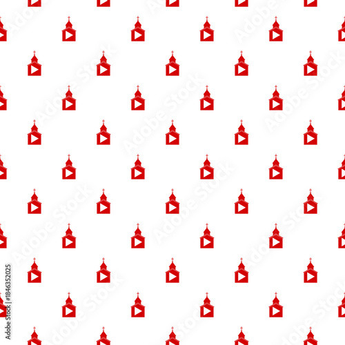 Online christian church service seamless pattern isolated on white background