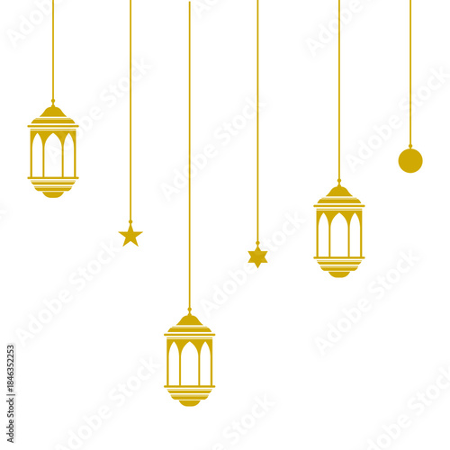 Ramadan kareem islam lentern vector background illustration