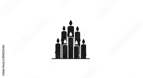 Illuminated candles in a warm, comforting display