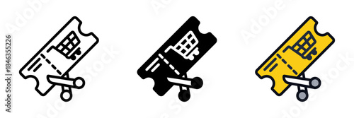 Coupon Cut is a discount symbol representing price reductions applied through promotional coupon codes.