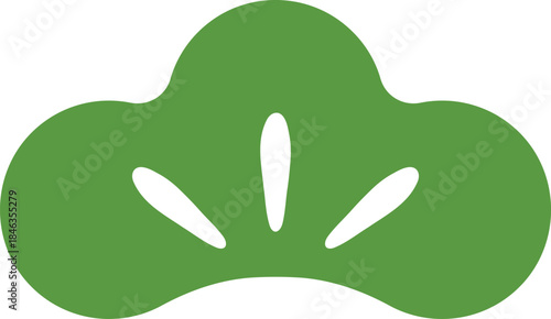 Simple pine illustration Japanese pattern motif New Year's card material Yellow green / シンプルな松のイラスト 和柄モチーフ 年賀状素材 黄緑