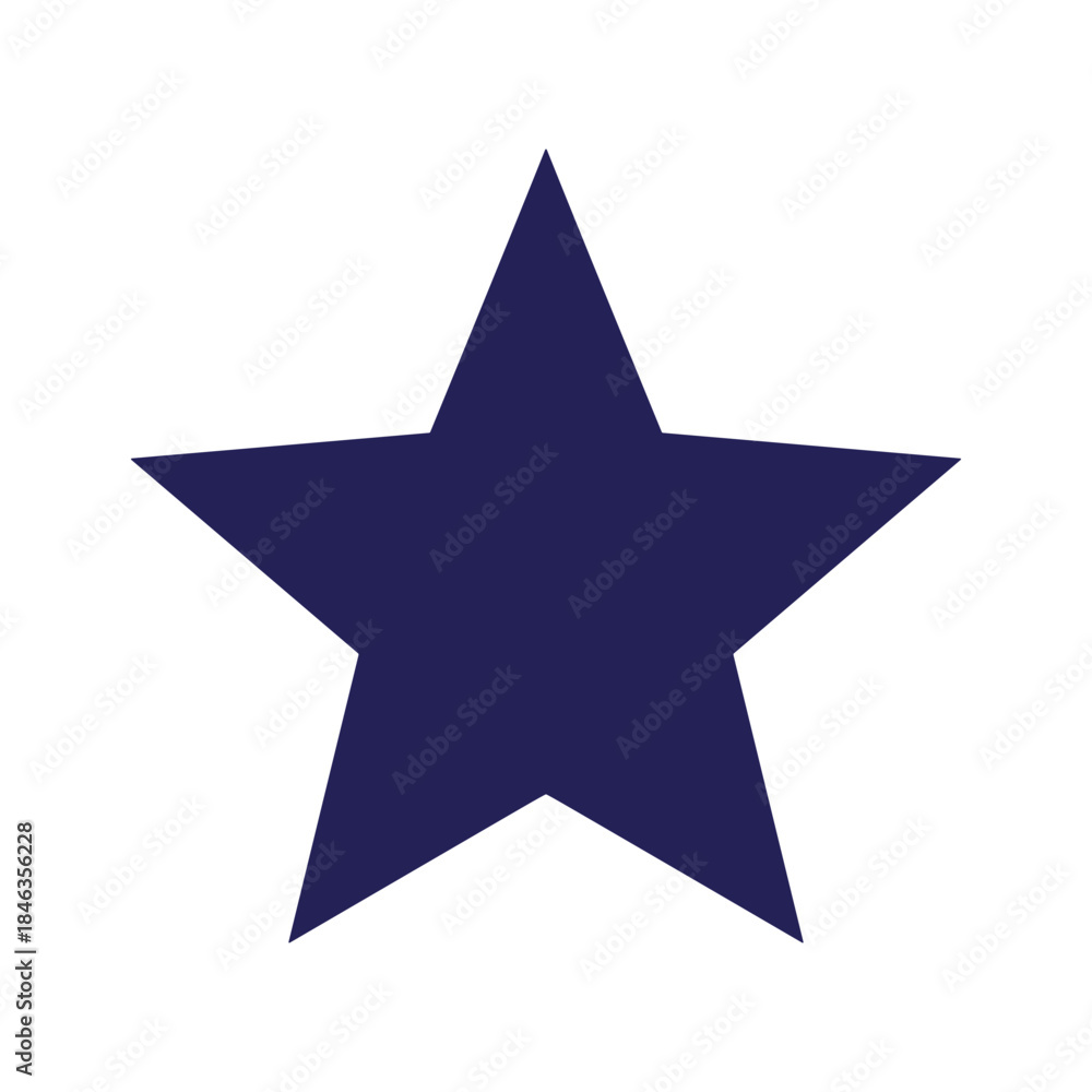 Obraz premium Navy blue five-pointed star on white background
