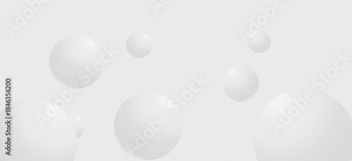Elegant and creative floating white ball minimalist banner template for background, wallpaper and cover.