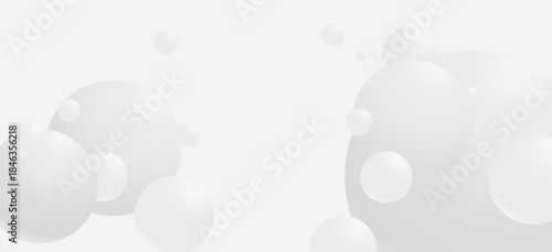 Modern and versatile minimalist white ball background. The ball floats with a smooth gradient. Perfect for digital and print media applications, promotions, advertising, banners, and web headers.