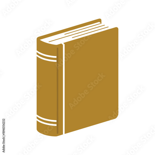 Brown hardcover book illustration