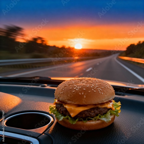 석양과함께하는드라이브치즈버거