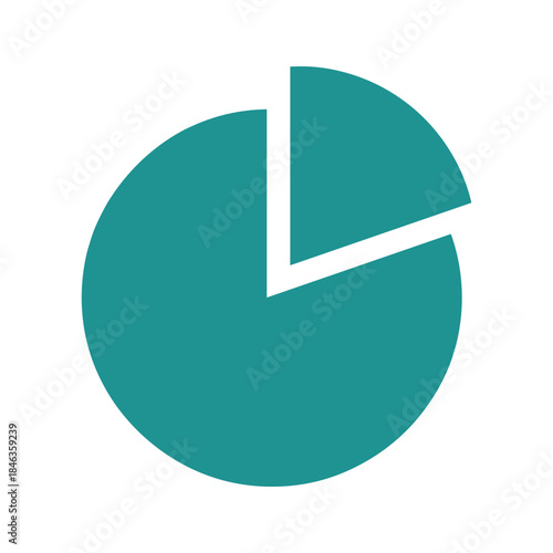 Teal Pie Chart on White Background