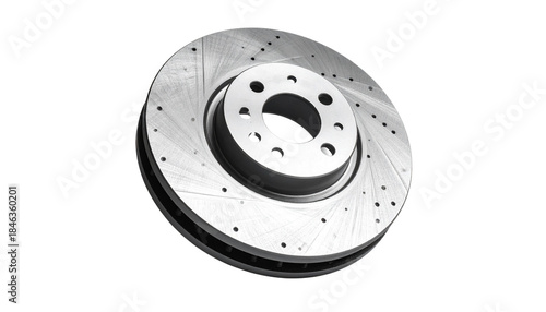 Automotive brake disc isolated on transparent background