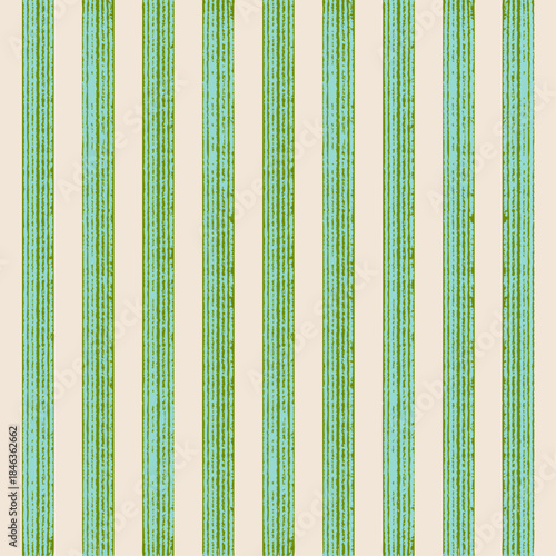 Textured vertical pinstripes seamless pattern in light green and teal