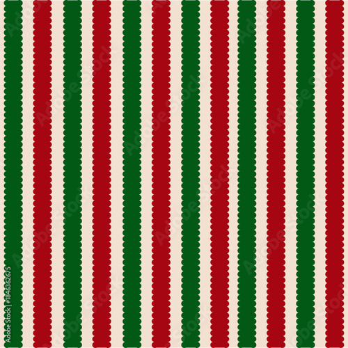 Christmas colors red and green vertical textured stripes seamless pattern