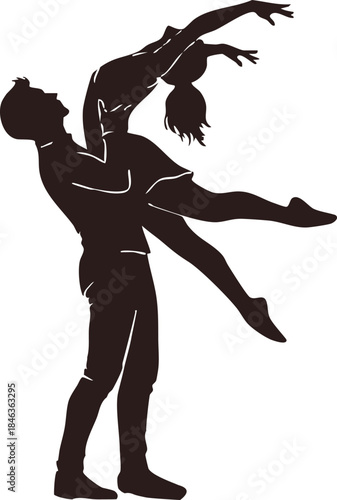 silhouette of a dancing couple