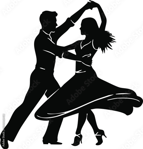 silhouette of a dancing couple