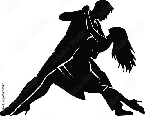 Silhouettes of couples latin dance styles
