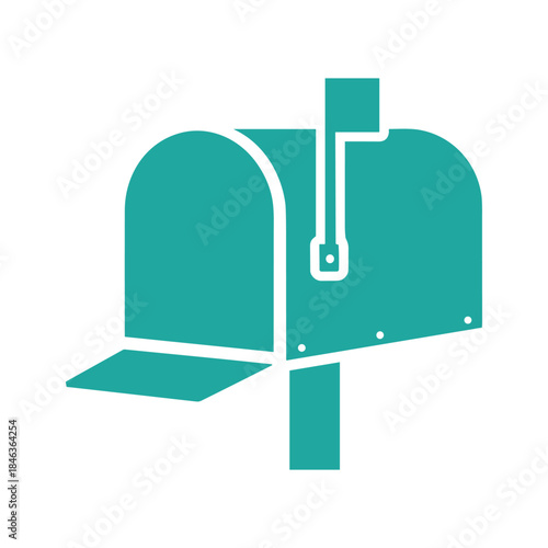 Mailbox icon in teal color