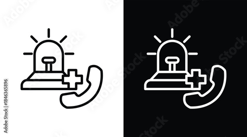 emergency Two-tone version in black and white background