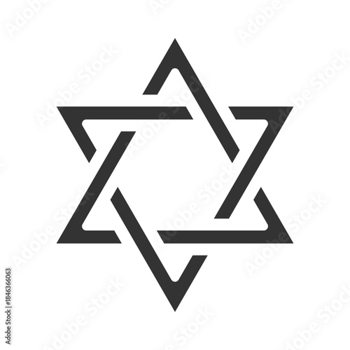 Star David symbol or two triangles are tied to each other icon.