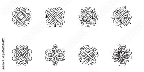 set of hand drawn flowers vector