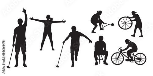 silhouette of people