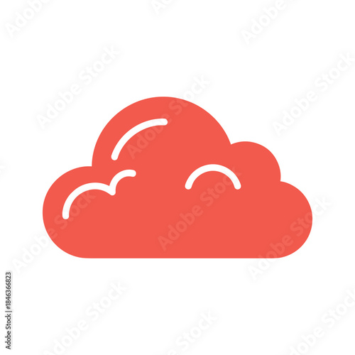 Red cloud icon on white background
