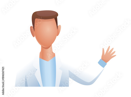 Male doctor, medical specialist cartoon avatar. Funny happy man general practitioner at work. Hospital doctor, cartoon cute healthcare worker vector illustration
