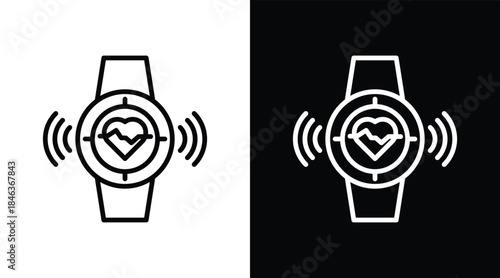 monitoring Two-tone version in black and white background