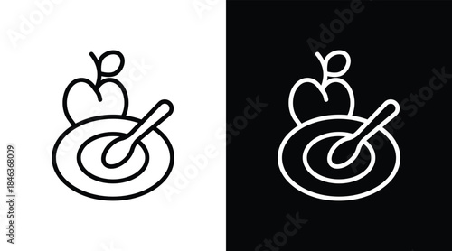nutrition Two-tone version in black and white background