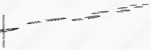 footprint shoe sole tracking path on transparent background, shoe footprint path vector illustration