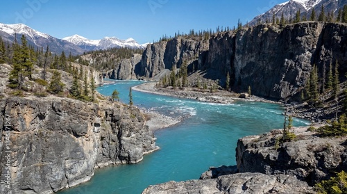 A scenic river carving its ...
