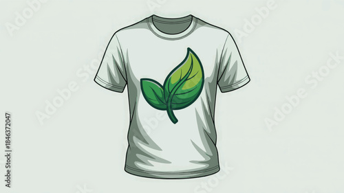 Eco-Friendly T-Shirt with Leaf Print Design