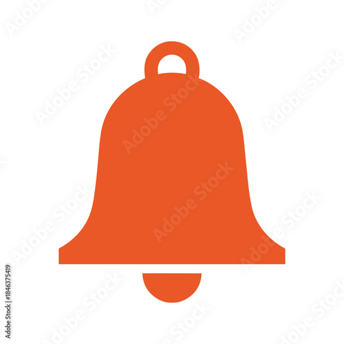 Orange bell icon on white background