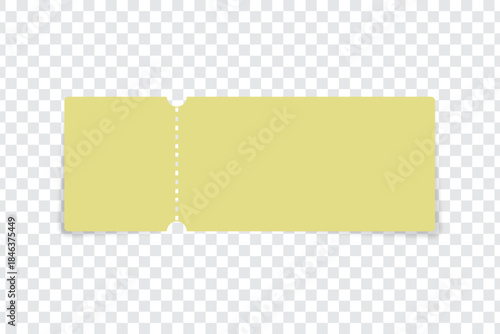 Yellow Ticket Vector for Events, Coupons, and Admission Pass Design