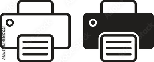 Printer Icons Vector for Office and Print Function UI Design