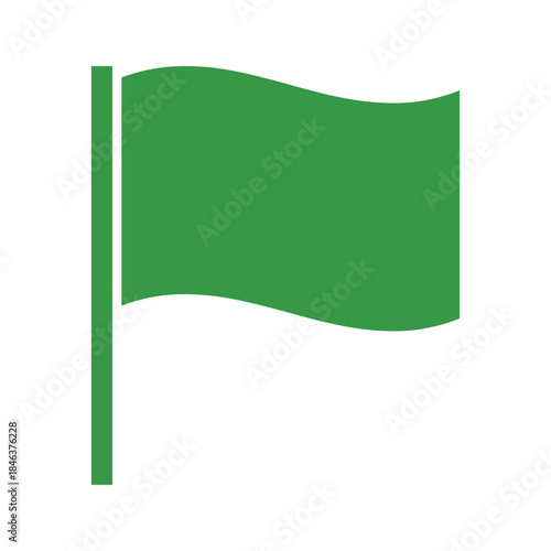 Green flag icon on white background