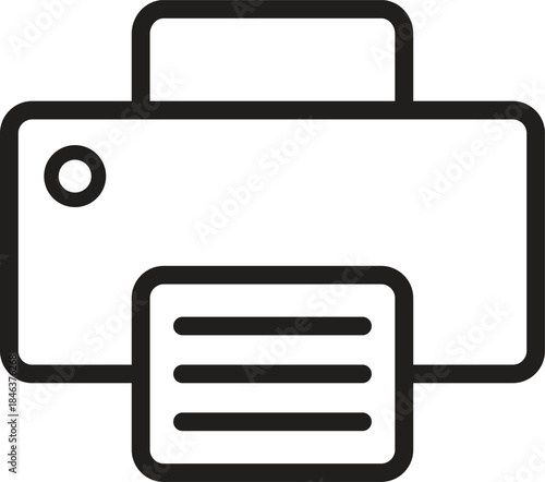 Printer Icon Vector for Office and Print Function Interface Design