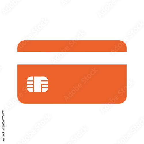 Orange credit card icon with chip