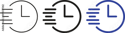 Speedy Clock Icons Vector for Time and Motion Concepts