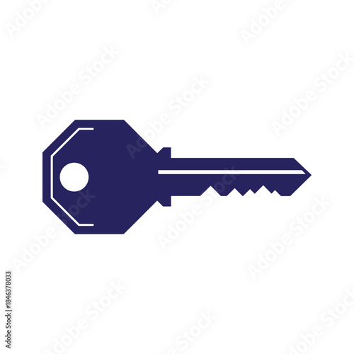 Blue key icon on white background