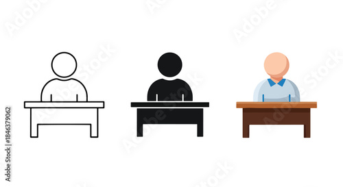 Speaker icons set - Line and glyph solid icon set - Solid icons vector collection - Blue icon set - Icon vector - Flat Design Icon