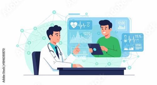 Doctor Consultation Online With Patient Digital Healthcare Technology