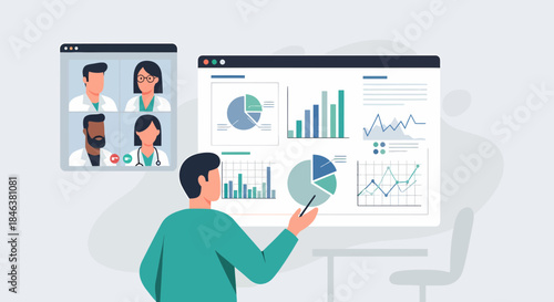 Healthcare Analytics Discussed By Medical Team Via Video Conference
