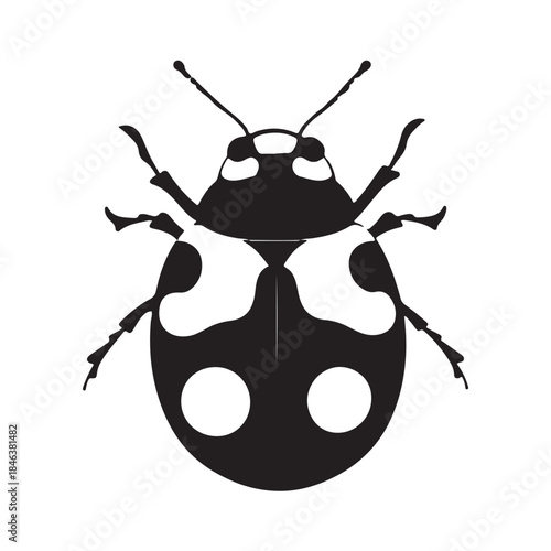 ladybug silhouette, black silhouette ladybug icon, ladybug silhouette vector illustration, perfect for nature-themed designs and illustrations