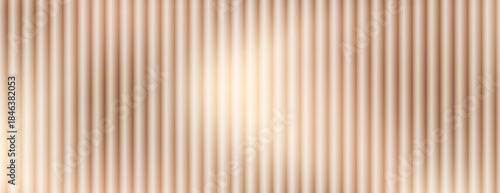 Brown, beige corrugated, fluted pastel glass vector texture. Ribbed plastic gradient background