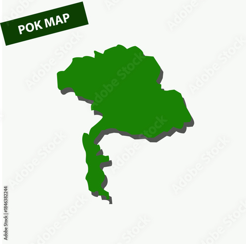 Map of Pakistan Occupied Kashmir Illustration – Detailed Geographic Outline