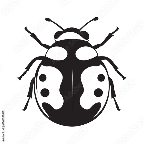 ladybug silhouette, black silhouette ladybug icon, ladybug silhouette vector illustration, perfect for nature-themed designs and illustrations
